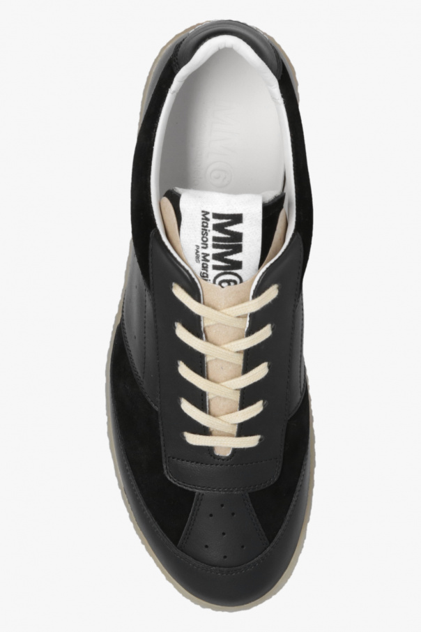 【関税&送料込】Maison Margiela Black Leather Sneakers Maison Margiela Replica low-top Leather Sneakers | Black